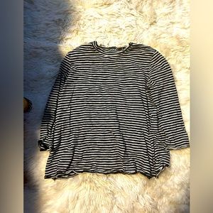 Free People cropped sleeve stripped shirt sz L